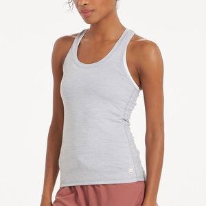 Vuori Heathered Grey Lux Performance Racerback Athletic Tank Top Size Small